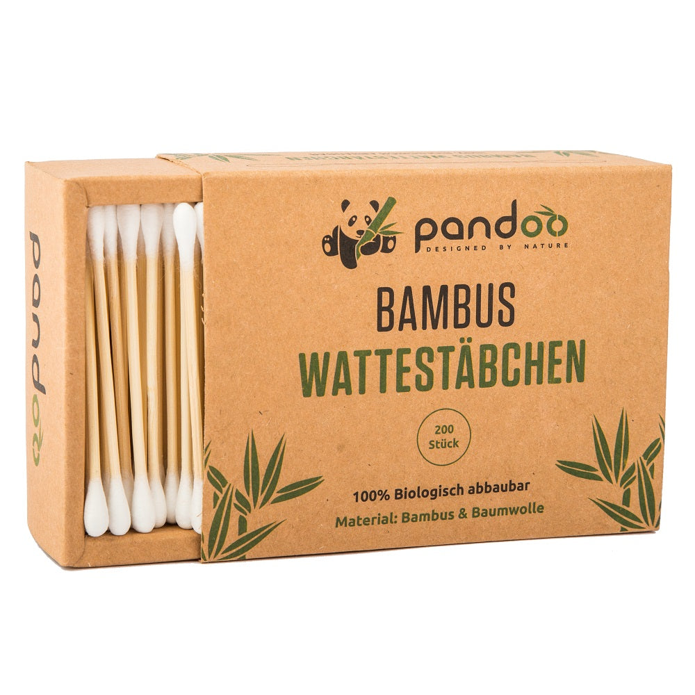 Wattestäbchen aus Bambus & Bio-Baumwolle  (Plastikfrei)